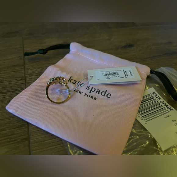 KATE SPADE-NWT Multi-Stone Floral Butterfly Statement Ring - Picture 7 of 15